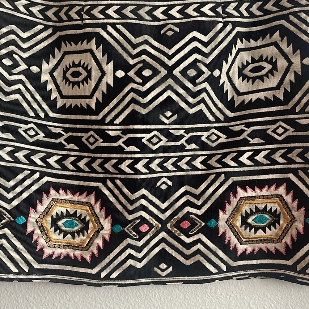 Judith March Mini Skirt Women's M Side Zip Aztec Tribal Print Lined - Picture 3 of 5